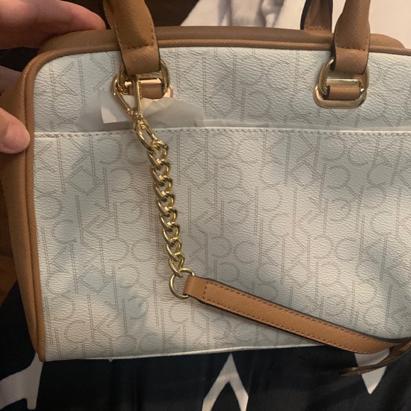 Calvin Klein beige and tan purse - Picture 1 of 6